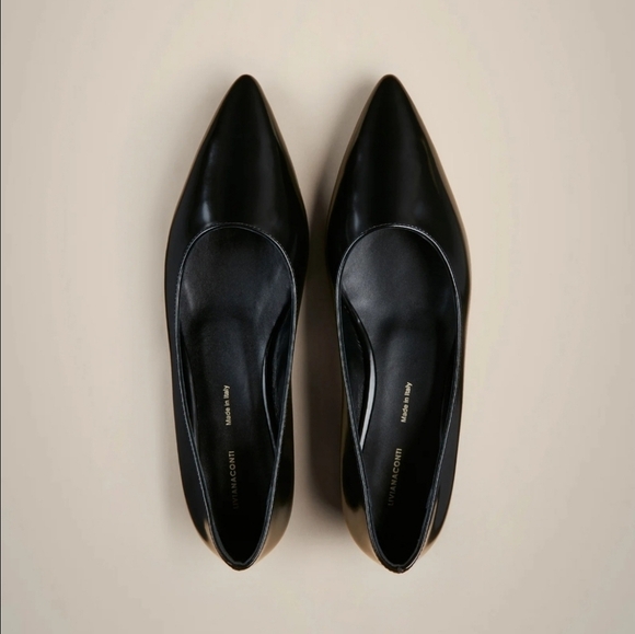 Liviana Conti Black Ballerine Leather Flats Size 41 - Picture 2 of 11